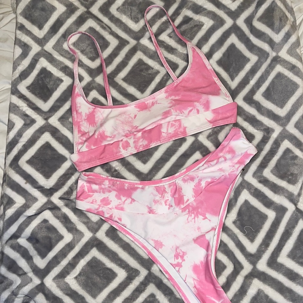 Pink tie dye Shein bikini